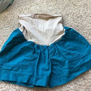 Blue maternity shorts